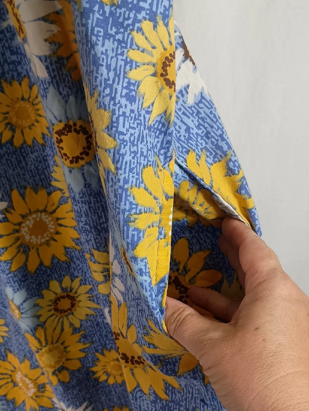 Women's Size 1X Cotton House Dress Lounger PJ Pockets Sunflower - Picture 3 of 9